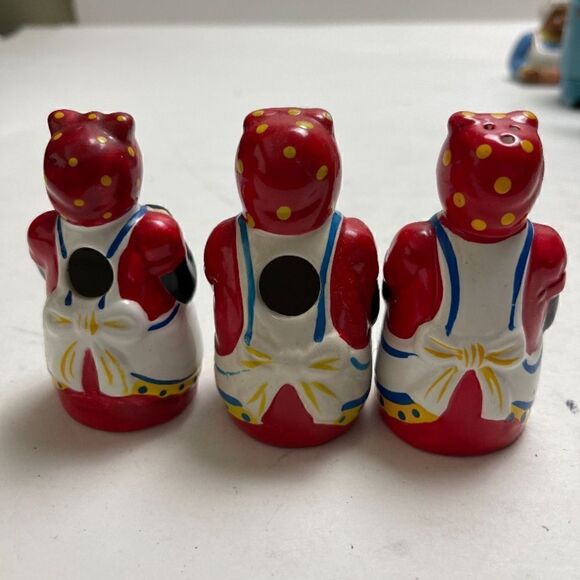 Bahama Mama Lady In The Red Dress 2 Toothpick Holders and One Salt Shaker - Picture 6 of 9